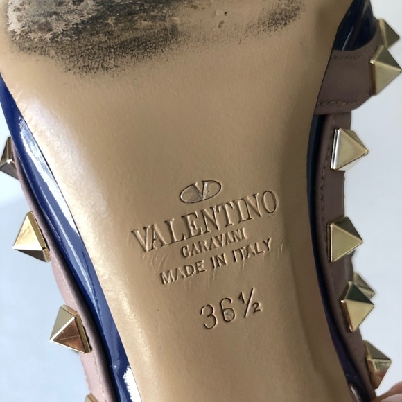 Valentino Rockdtud Blue Patent Leather pointed toe pumps Heels MK main image 1